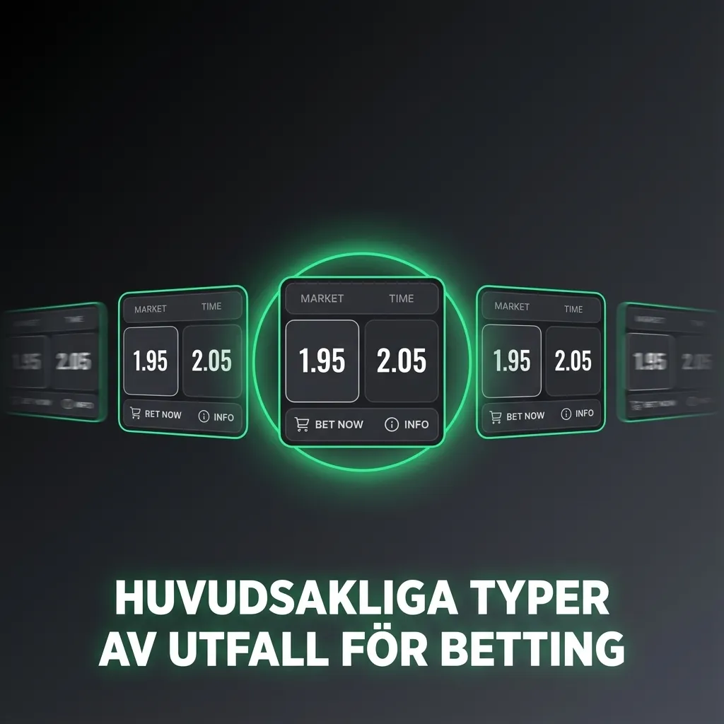 Illustration av huvudtyper av betting: 1X2, dubbelchans, över/under, handicap och båda lagen gör mål.