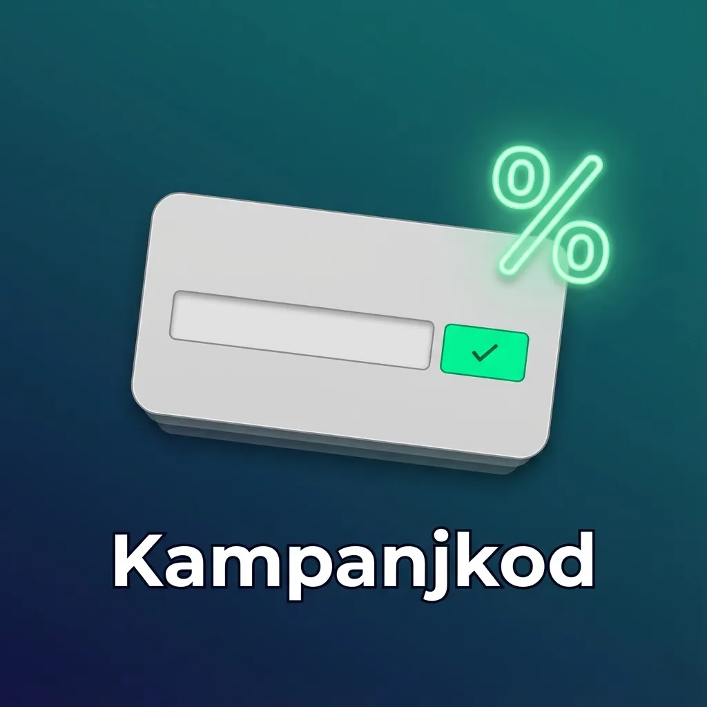 Tabell med svenska kampanjkoder: CASINO100 för casinobonus och SPORT50 för sportbonus, med korta instruktioner.