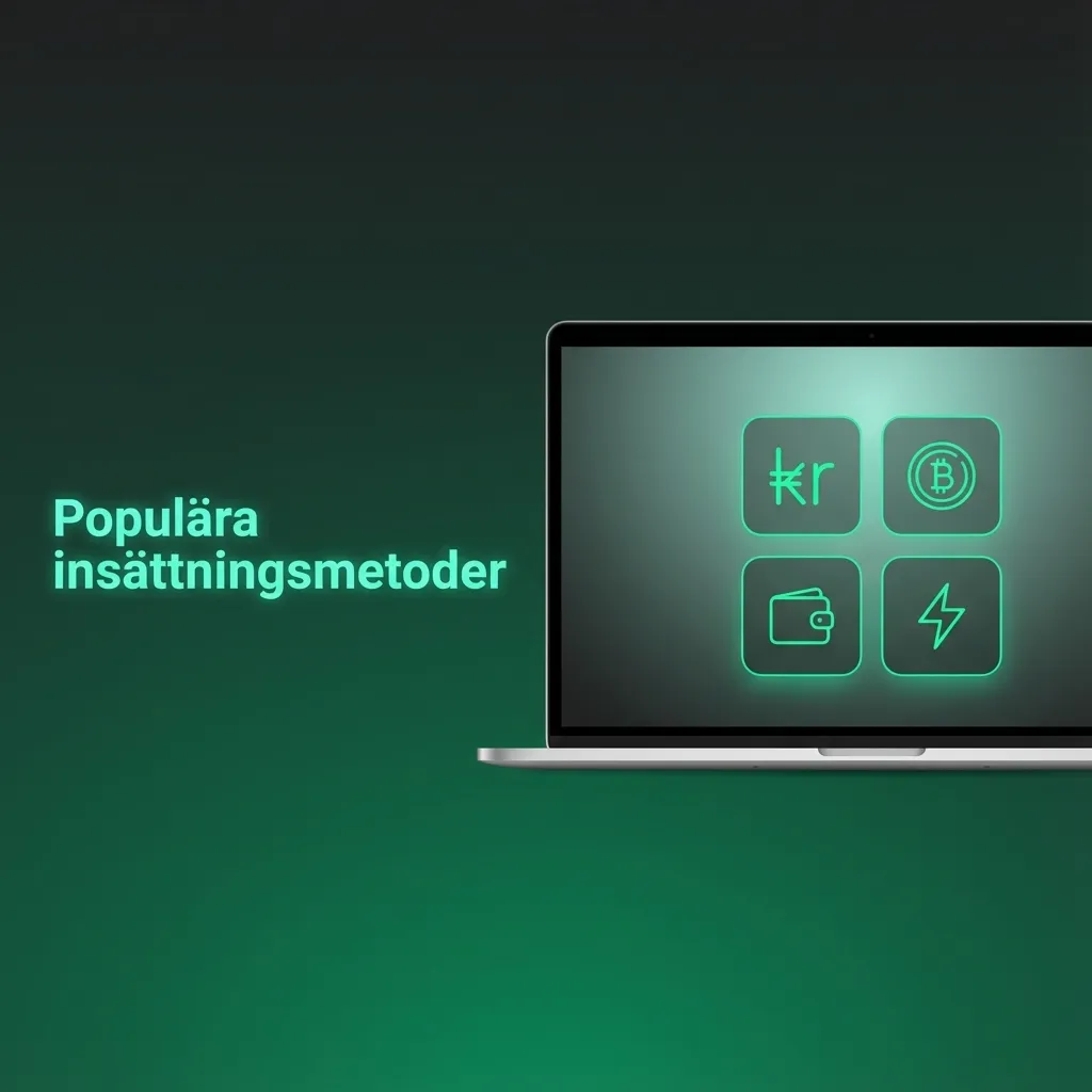 Ikoner för Bitcoin, Ethereum, Litecoin, Tether och Ripple mot blå bakgrund med texten “Populära insättningsmetoder”