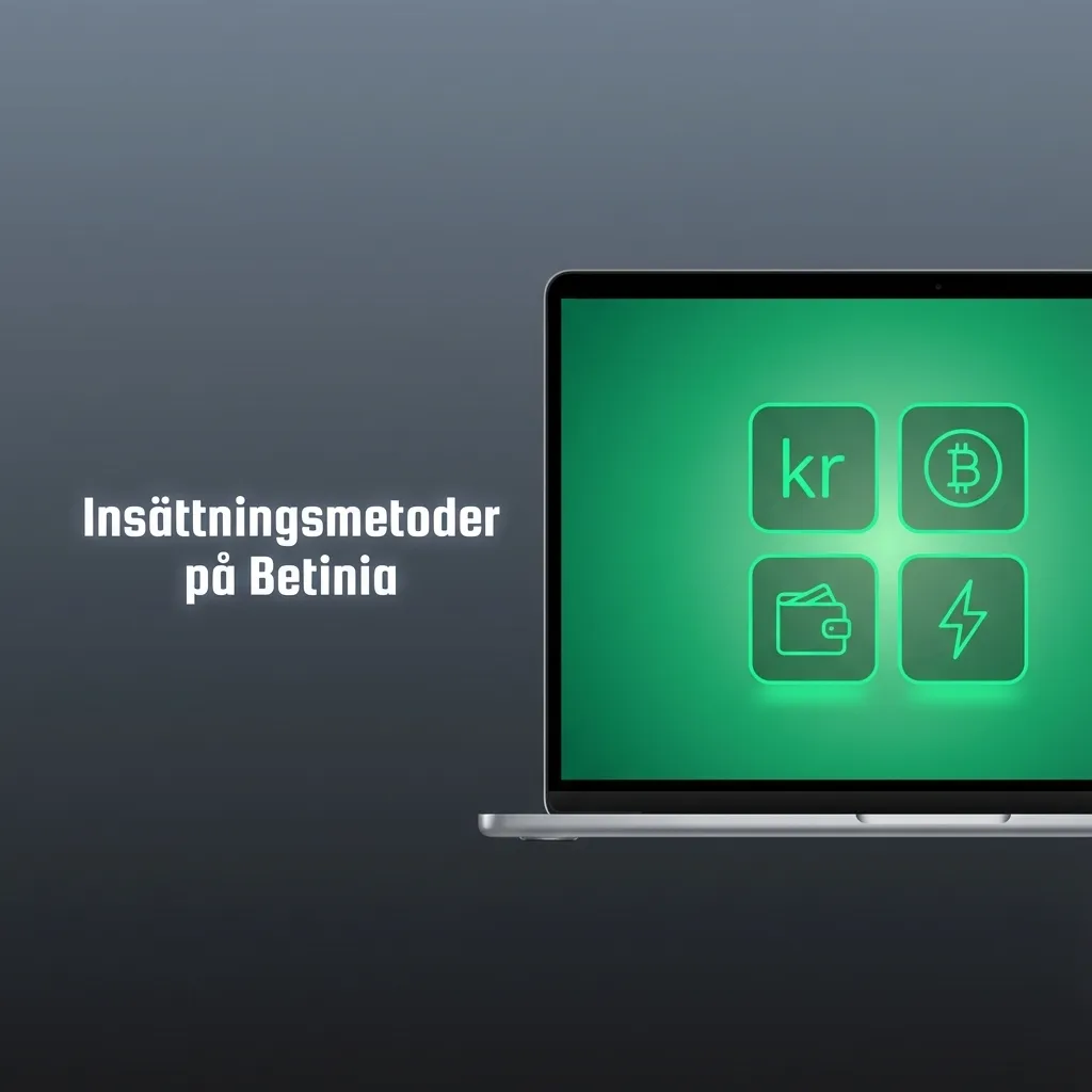 Grafik som visar svenska insättningsmetoder på Betinia och råd om att välja betalningsmetod som passar även för uttag