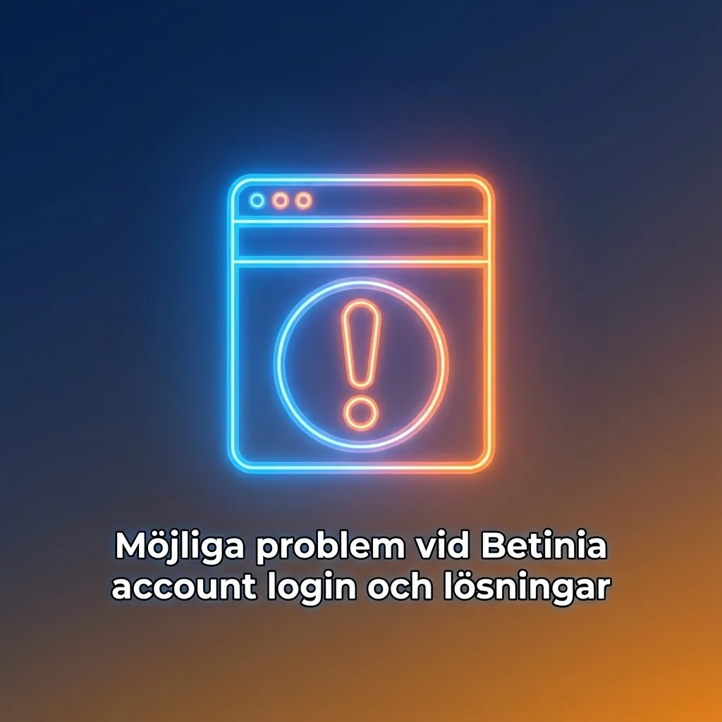Tabell på Betinia-inloggningssida som visar vanliga loginproblem och tillhörande lösningar på svenska