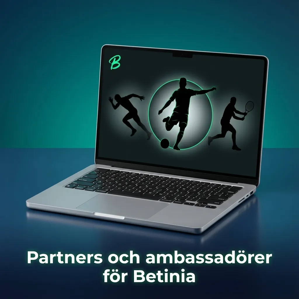 Illustration med Betinia-logotyp omgiven av digitala partners, jämförelsesidor och ansvarsfullt spelande-organisationer