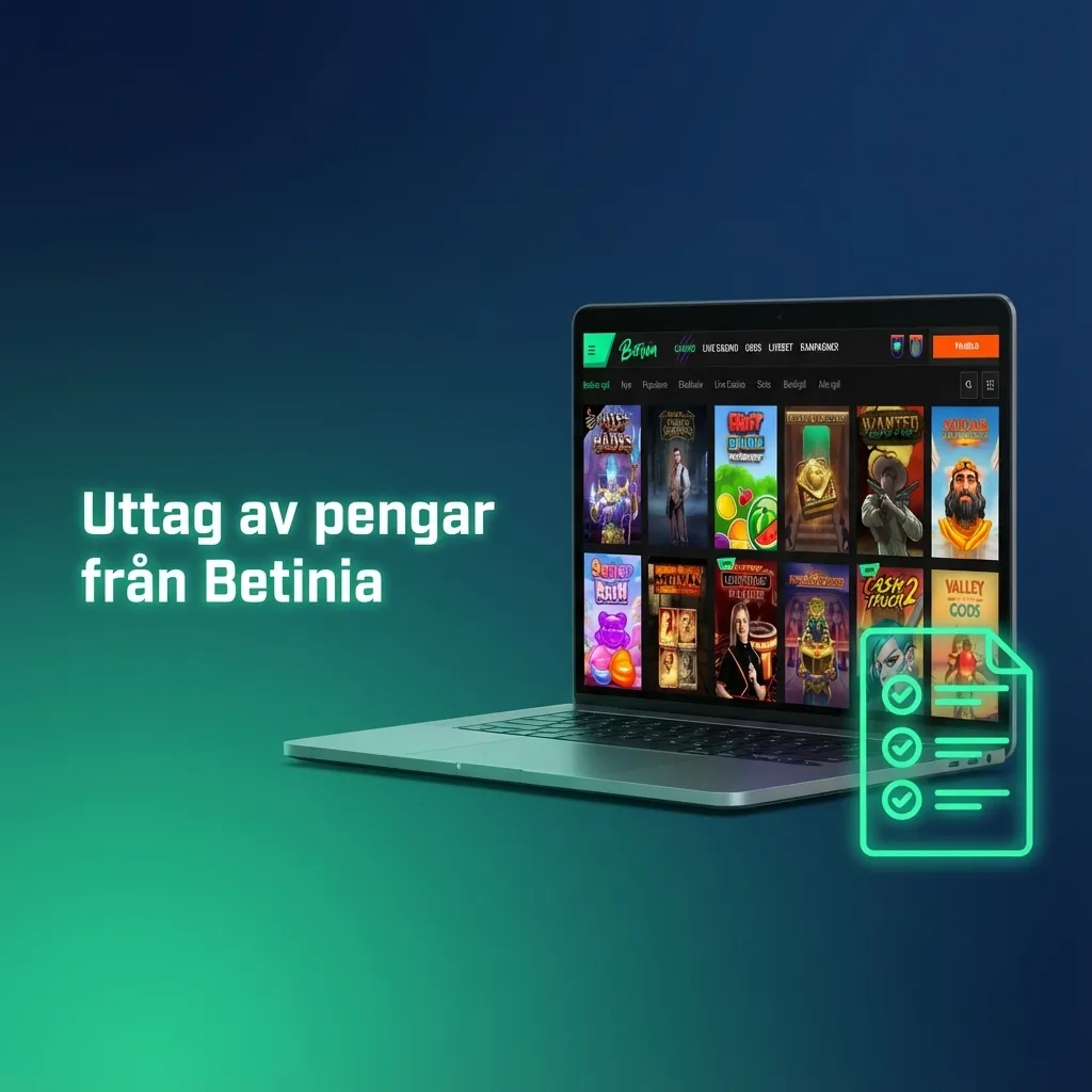 Illustration av uttag från Betinia till personliga betalningsmetoder och bankkonto i Sverige