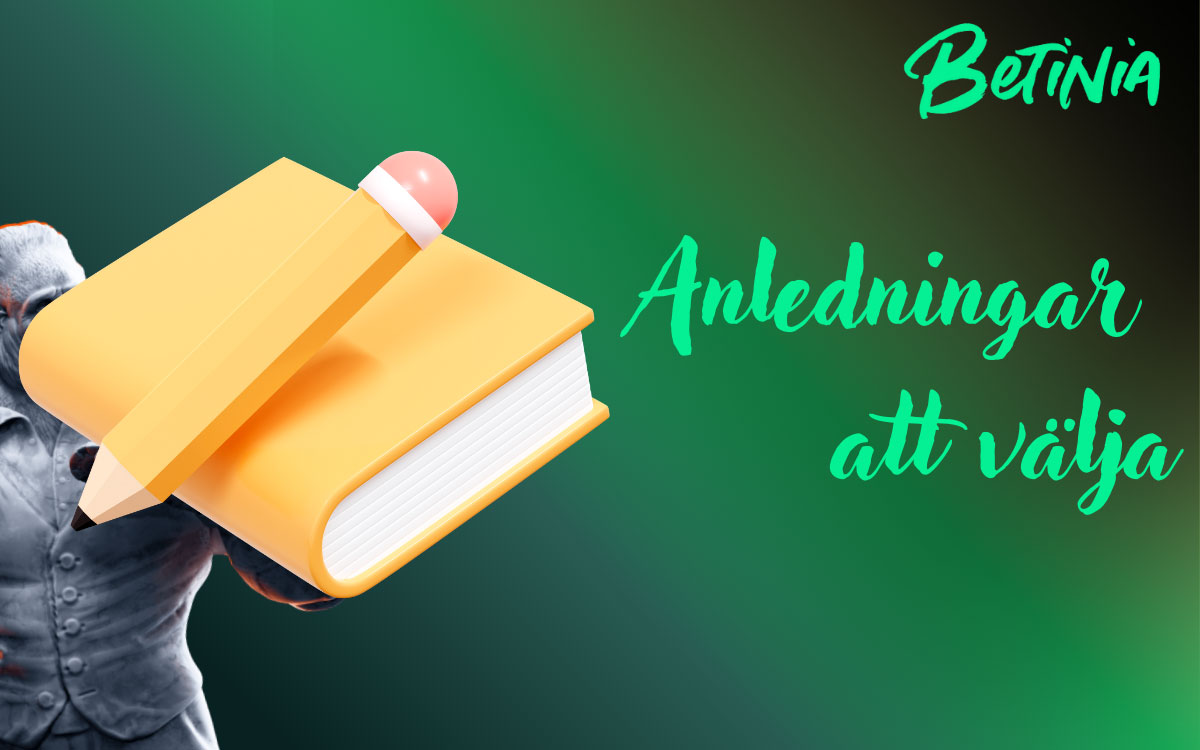 Grafisk banner på svenska som lyfter Betinia med fokus på odds, trygg licens, svenska ligor, casino och mobilvänligt spelande