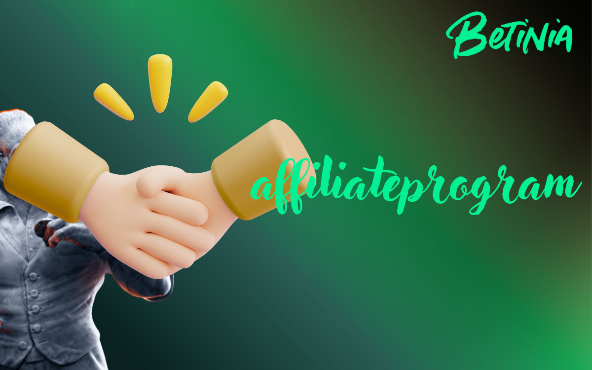 Grafisk banner för Betinia affiliateprogram med provisionsbaserad marknadsföring mot svensk casino- och bettingsida