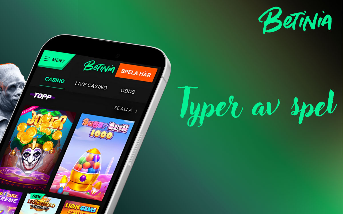 Illustration av tre speltyper hos Betinia: Singel, System och Kombination (Express) med korta förklarande ikoner.