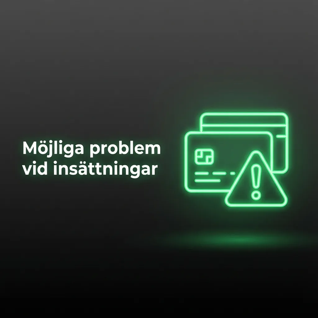 Illustration om vanliga problem vid insättning: nekad betalning, krypto‑fördröjning, fel nätverk, gränser och verifiering.