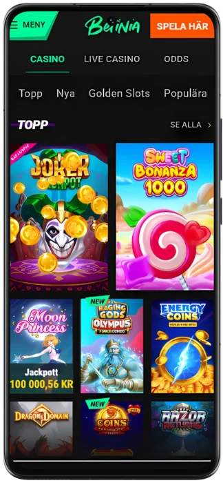 Betinia Skärmdump av spelen